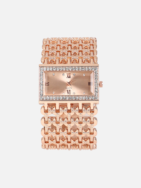 Kayra Rose Gold Watch Combo