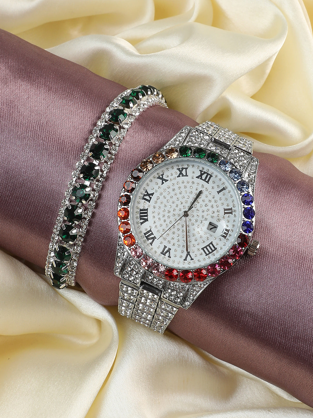 Aurora Silver Watch Combo