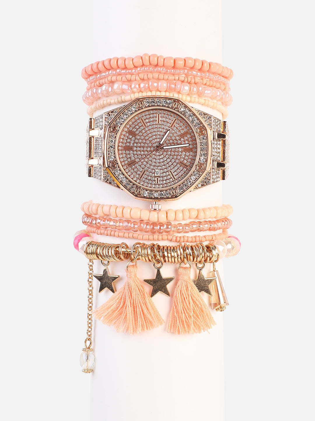 Valentine Rose Gold Watch Combo