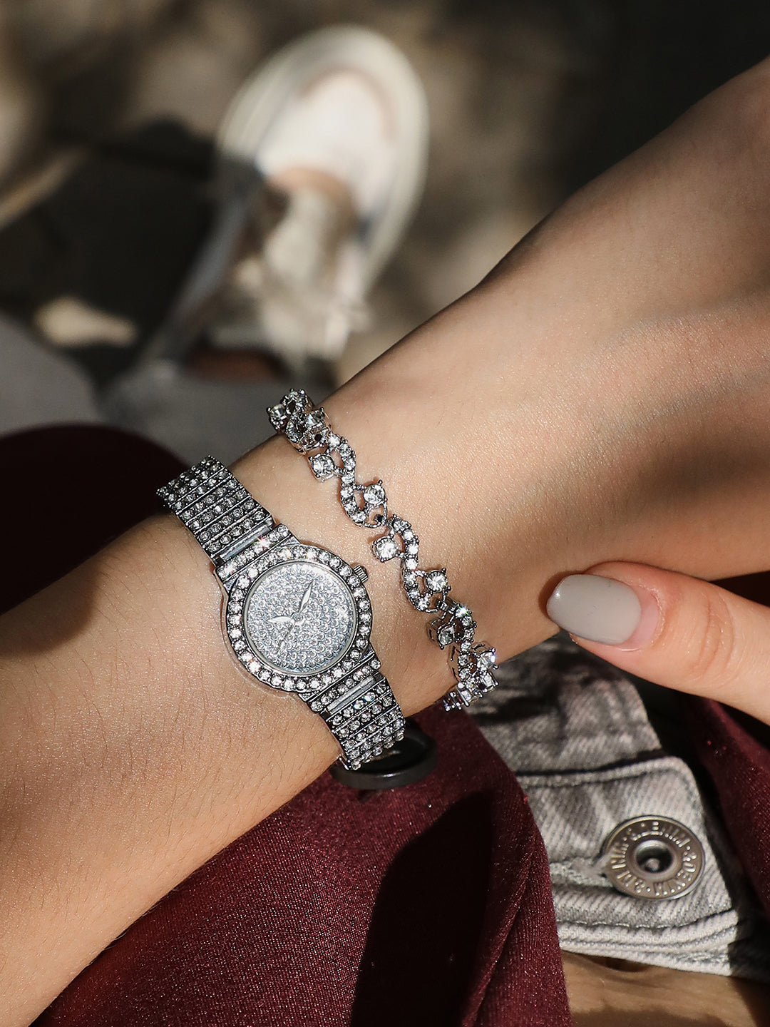 Leia Silver Watch Combo