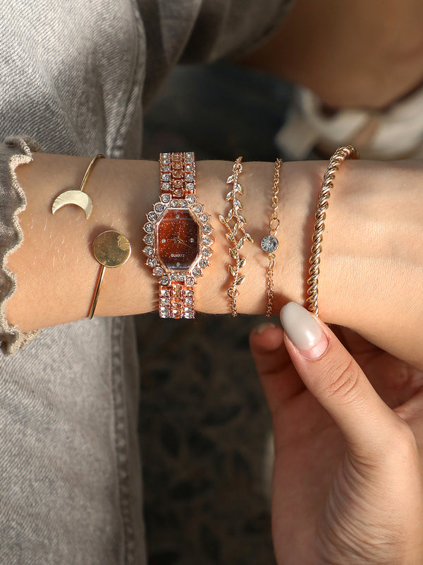 Shea Rose Gold Watch Combo