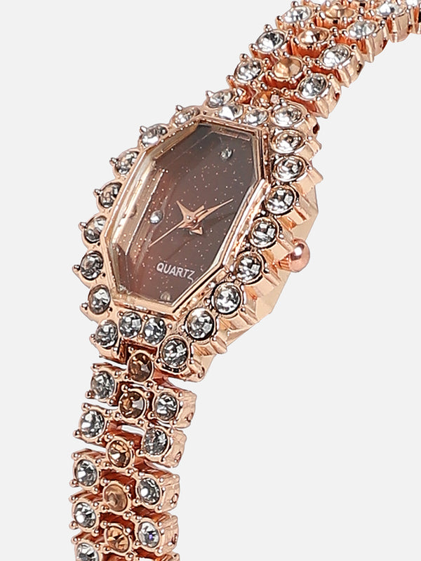 Shea Rose Gold Watch Combo