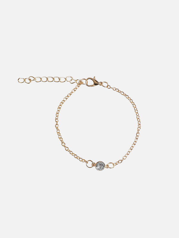 Set Of Gold Chain Watch And Bracelet