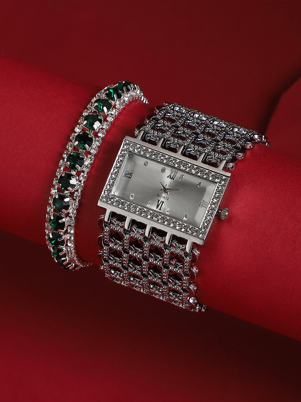 Kayra Silver Watch Combo