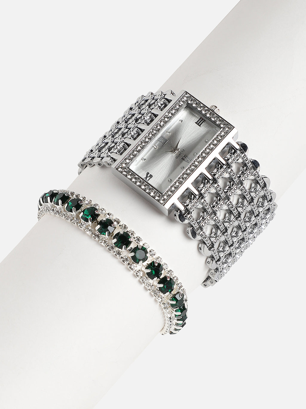 Kayra Silver Watch Combo