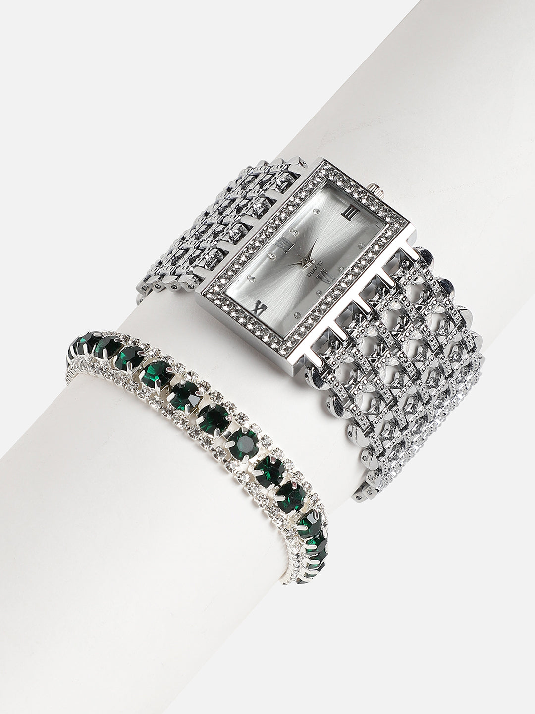 Kayra Silver Watch Combo