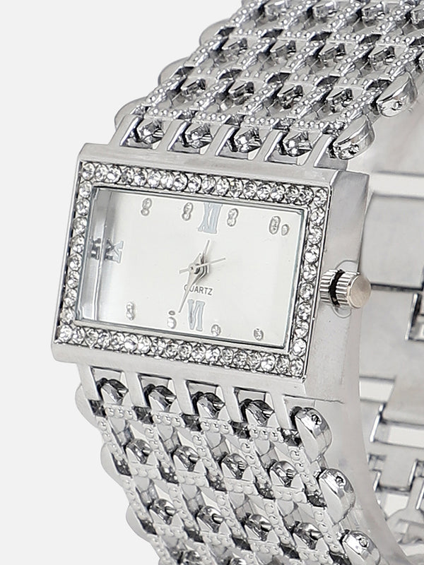 Kayra Silver Watch Combo
