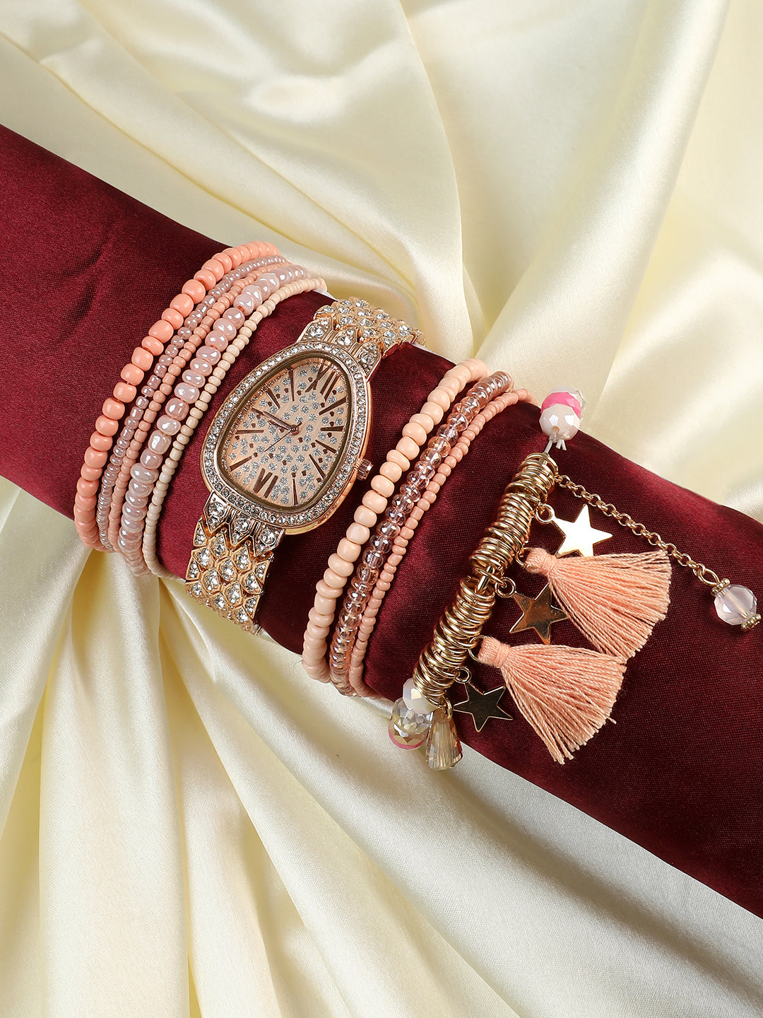 Asteria Rose Gold Watch Combo