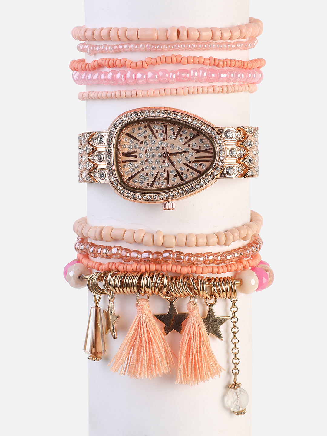 Asteria Rose Gold Watch Combo