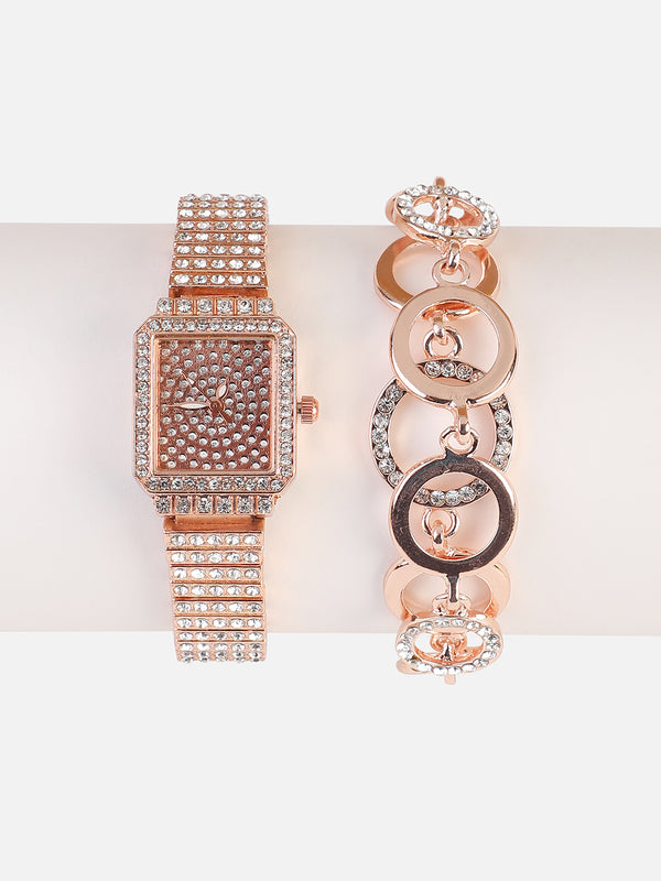 Kennedy Rose Gold Watch Combo