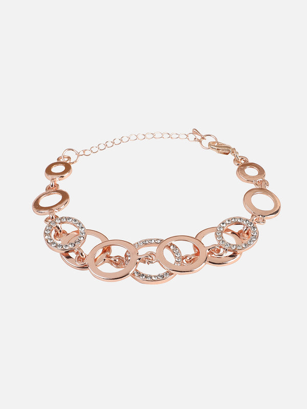 Set Of Gold Chain Watch And Bracelet