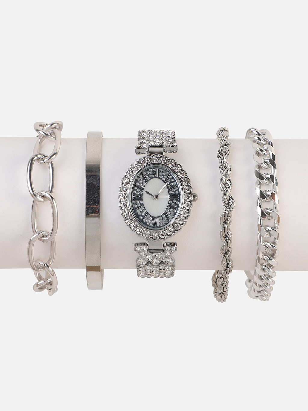 Alanna Silver Watch Combo