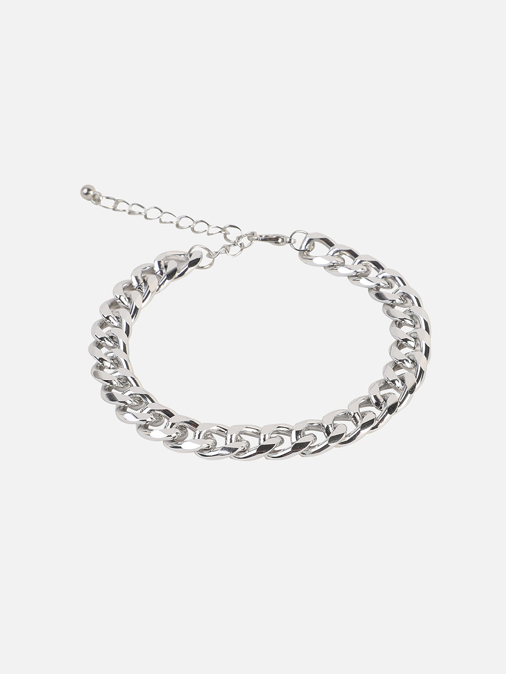 Set Of Silver Chain Watch And Bracelet