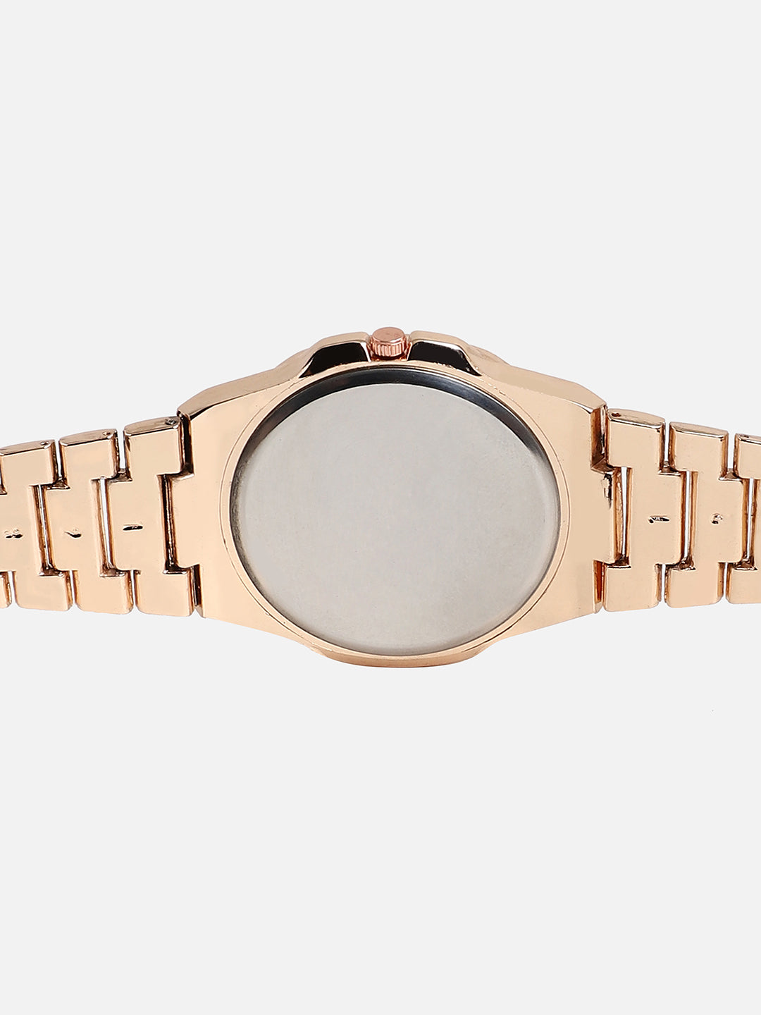 Embellished Rose Gold Round Dial With Rose Gold Metal Strap