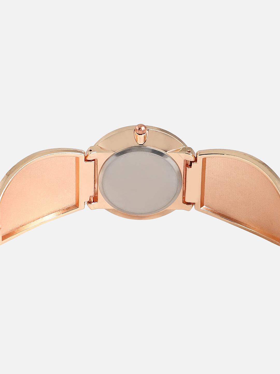 Embellished Rose Gold Round Dial With Rose Gold Metal Strap