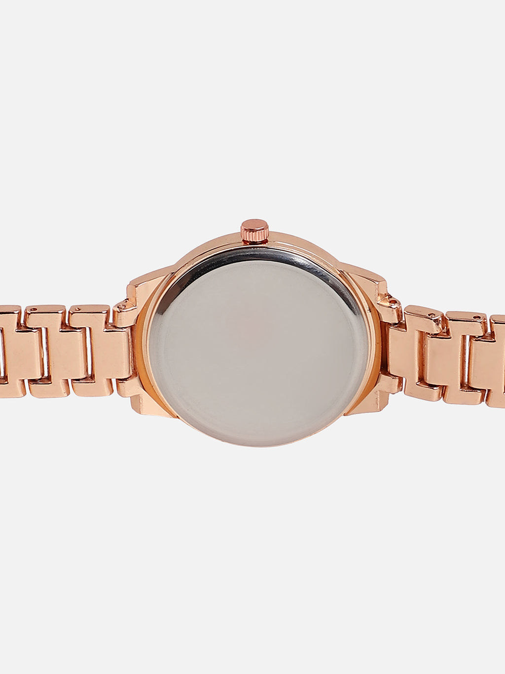 Embellished Rose Gold Round Dial With Rose Gold Metal Strap