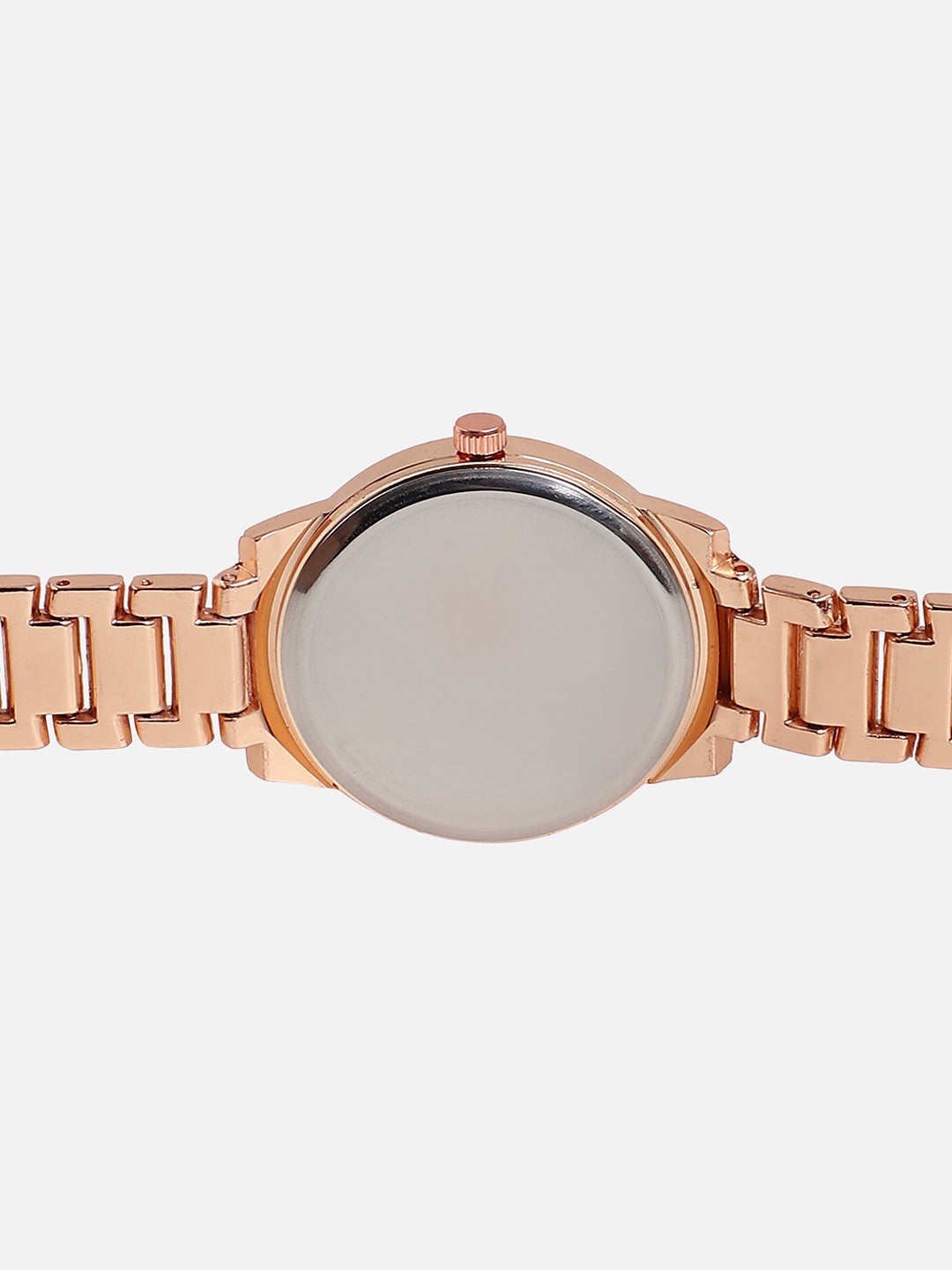 Embellished Rose Gold Round Dial With Rose Gold Metal Strap