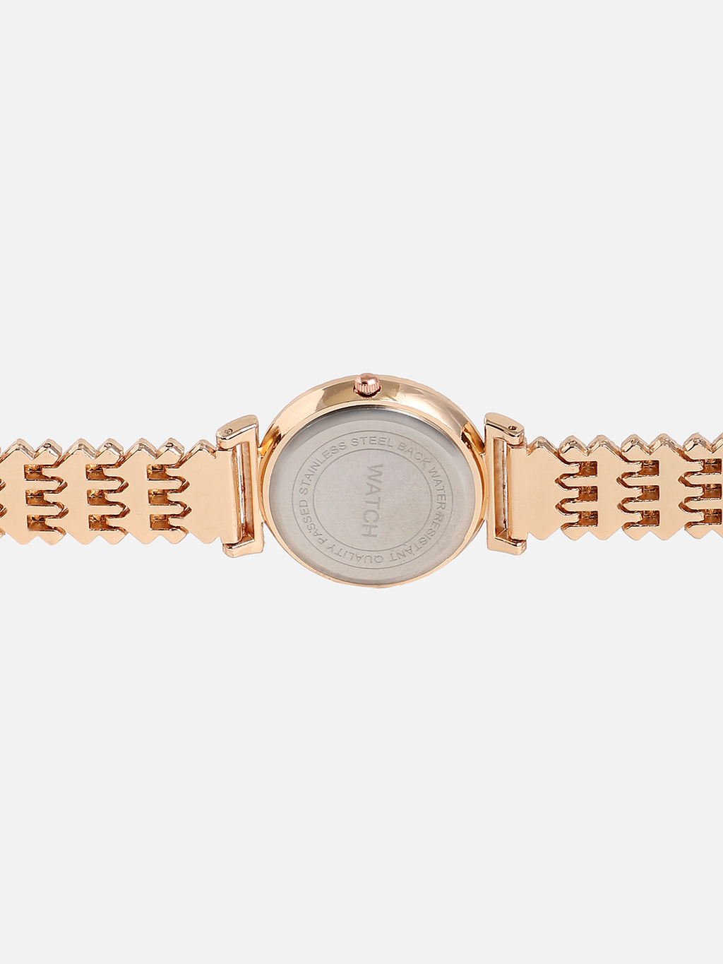 Embellished Gold Round Dial With Gold Metal Strap