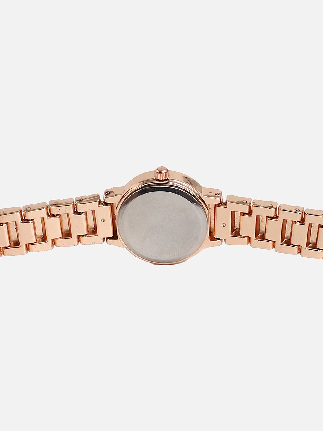 Embellished Rose Gold Round Dial With Rose Gold Metal Strap