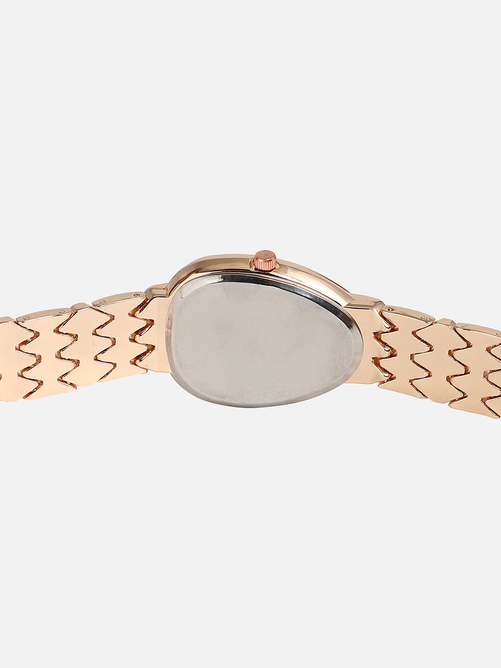 Embellished Rose Gold Oval Dial With Rose Gold Metal Strap