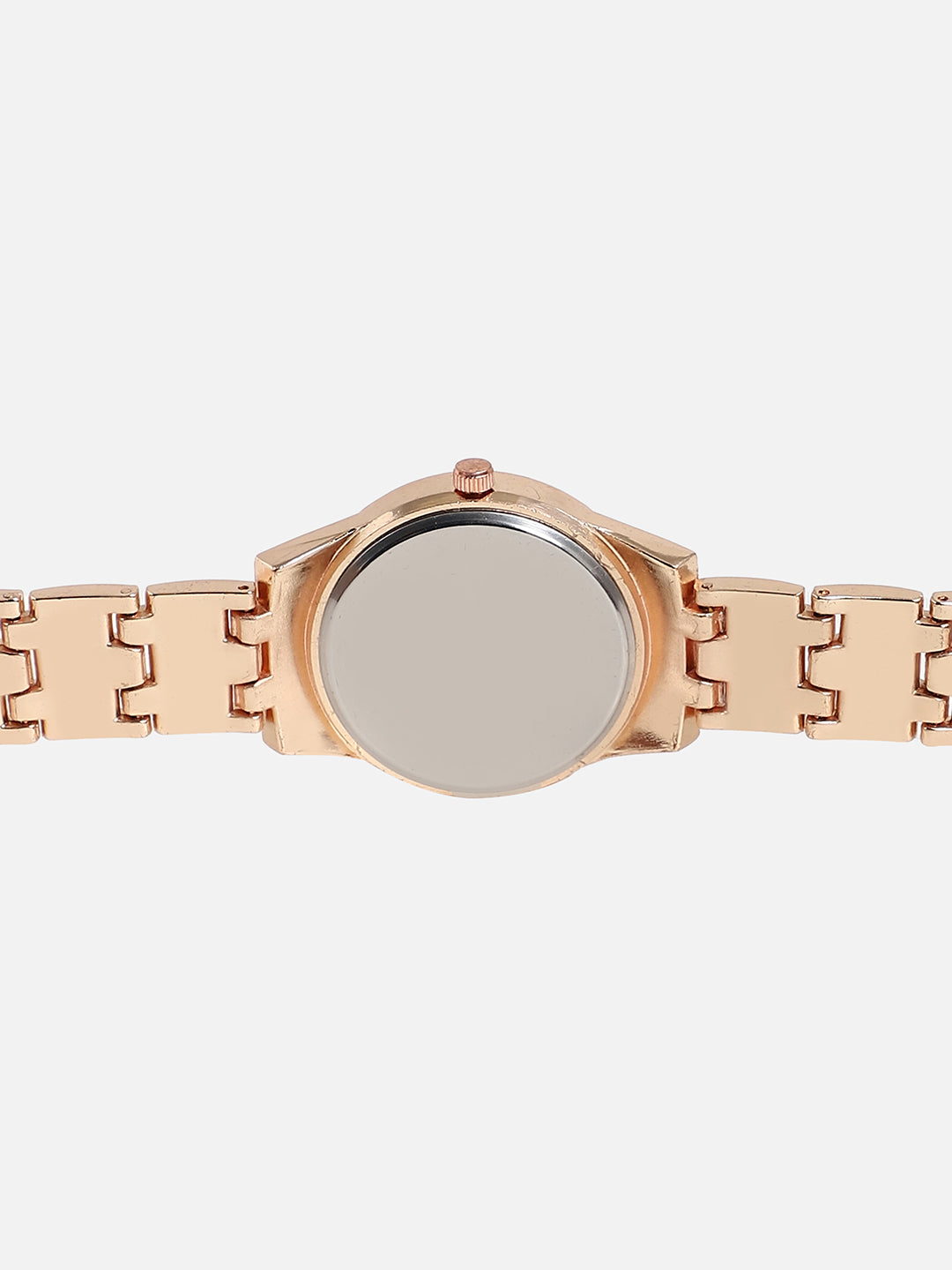 Embellished Rose Gold Round Dial With Rose Gold Metal Strap