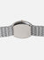 Embellished White Oblong Dial With Silver Metal Strap