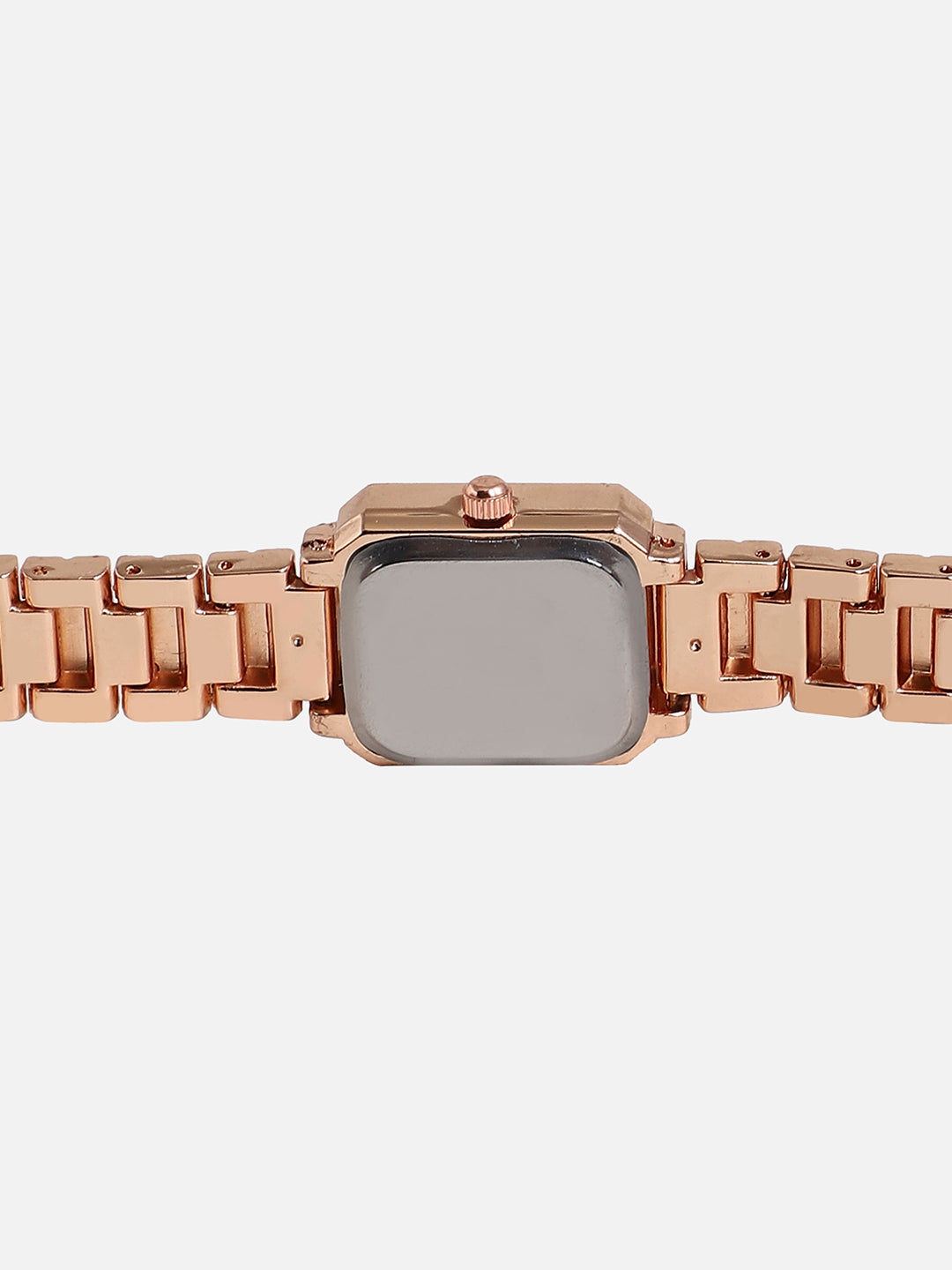 Embellished Gold Rectangular Dial With Gold Metal Strap